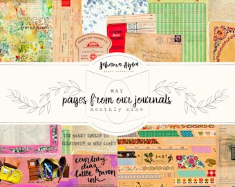 MAY, Pages From Our Journals Zine,  journalling zine, digital zine, printable ephemera, journalling kit