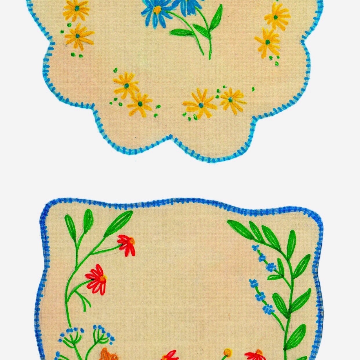 Illustrated Vintage Linens Printable Journal Kit Collage - Etsy