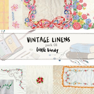 DIGITAL Vintage Linens Pack 01 Printable Paper Pack - Etsy Australia