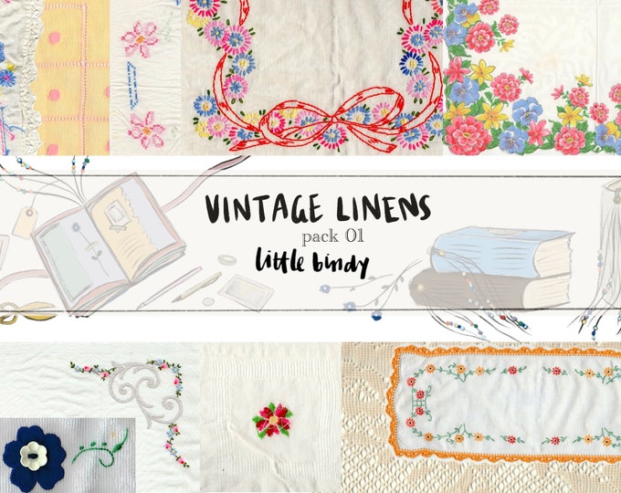 DIGITAL Vintage Linens Pack 01 Printable Paper Pack - Etsy Australia