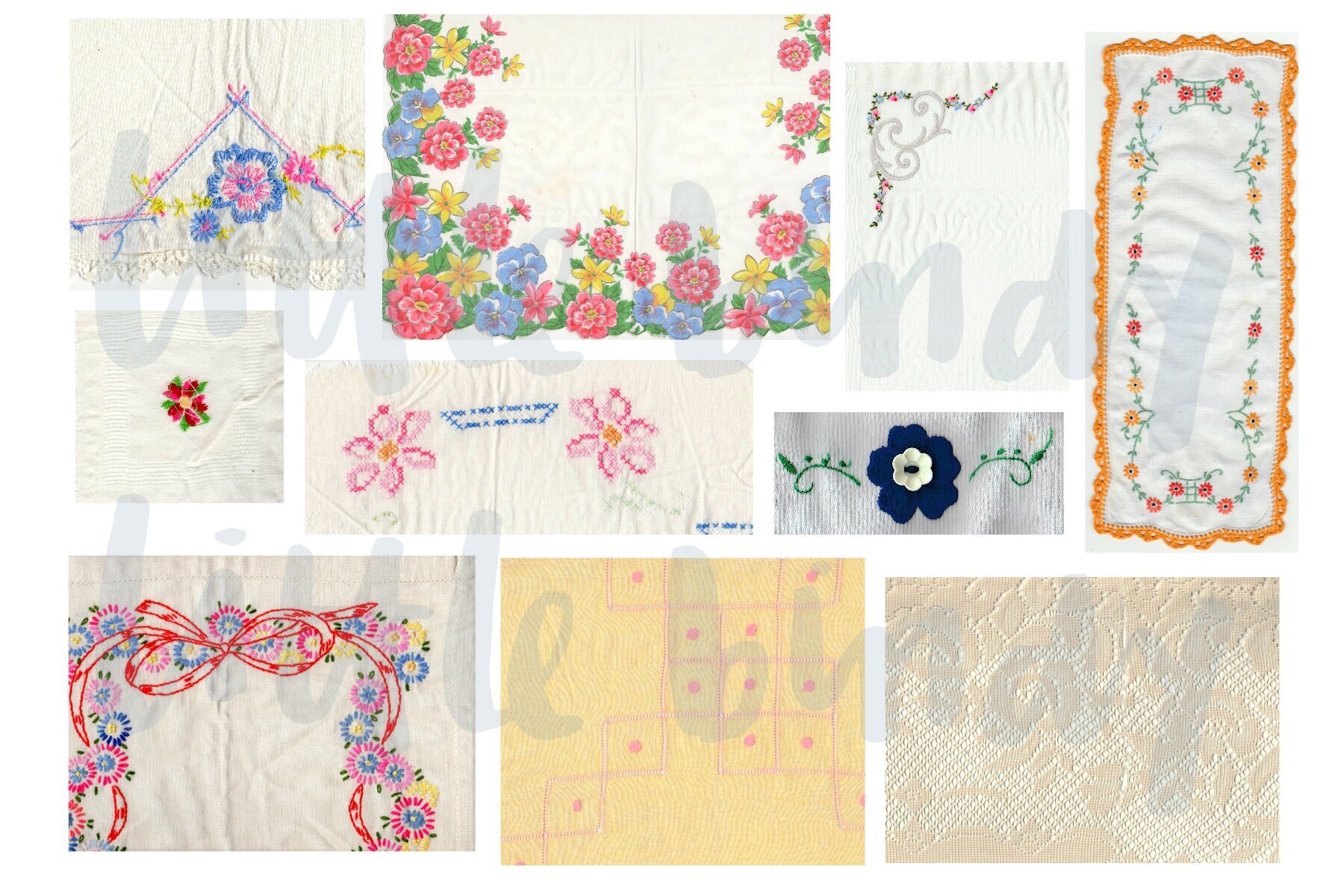 DIGITAL Vintage Linens Pack 01 Printable Paper Pack - Etsy Australia