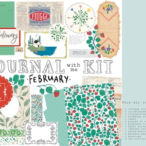 Journal With Me Kit FEBRUARY Junk Journal Ephemera