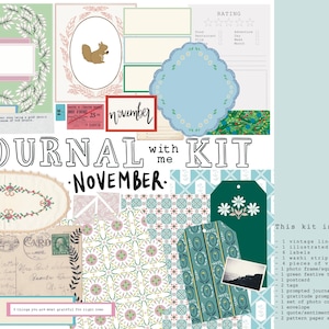 Journal With Me Kit NOVEMBER Junk Journal Ephemera