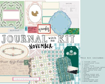 Journal With Me Kit NOVEMBER Junk Journal Ephemera