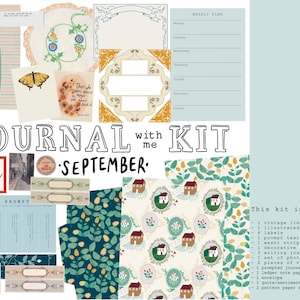 Journal With Me Kit SEPTEMBER Junk Journal Ephemera