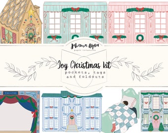 Christmas printable kit, gift tags, pockets and fold outs