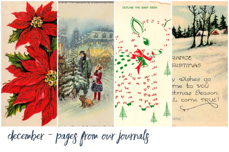 DECEMBER, Pages From Our Journals, journalling zine, digital zine, printable ephemera, journalling kit image 2