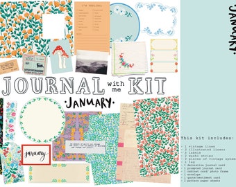 Journal With Me Kit JANUARY Junk Journal Ephemera