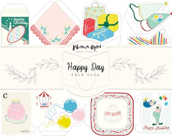 Desplegables de cumpleaños de Happy Day