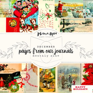 DECEMBER, Pages From Our Journals, journalling zine, digital zine, printable ephemera, journalling kit image 1