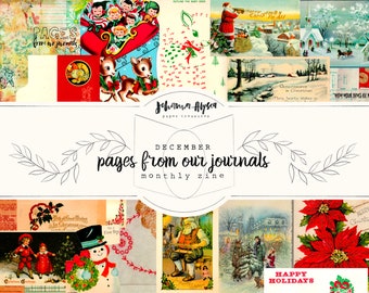 DECEMBER, Pages From Our Journals, journalling zine, digital zine, printable ephemera, journalling kit