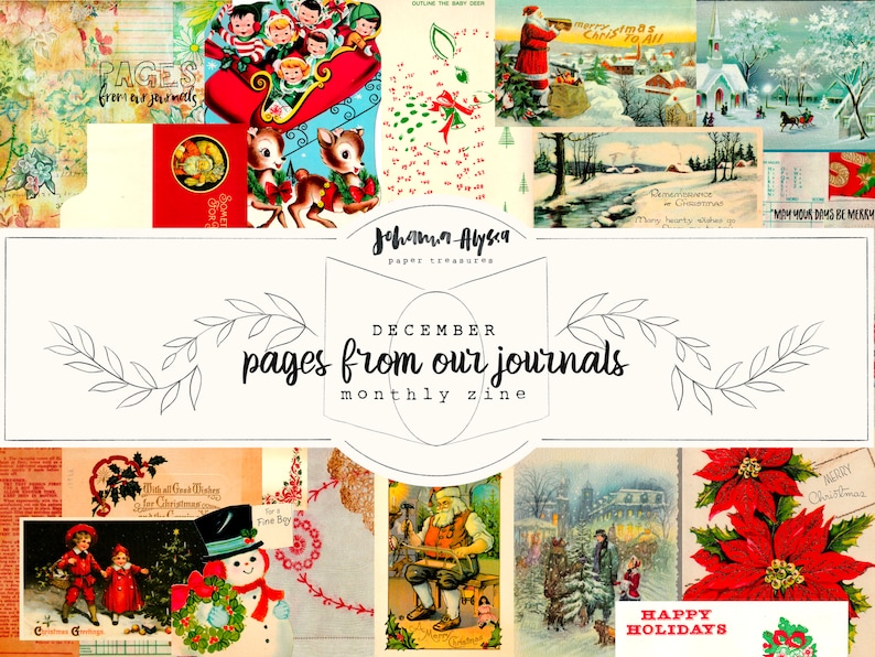 DECEMBER, Pages From Our Journals, journalling zine, digital zine, printable ephemera, journalling kit image 1