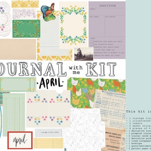 Journal With Me Kit APRIL Junk Journal Ephemera