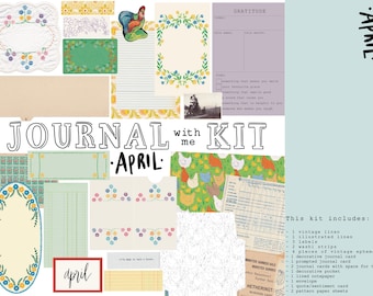 Kit Journal avec moi APRIL Junk Journal Ephemera