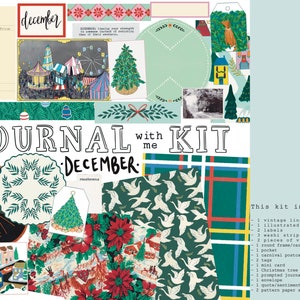 Journal With Me Kit DECEMBER Junk Journal Ephemera