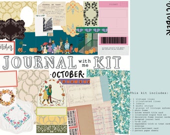 Journal With Me Kit OCTOBER Junk Journal Ephemera