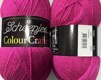 Scheepjies Colour Crafter Yarn DK/#3 Light Worsed.  Raspberry.