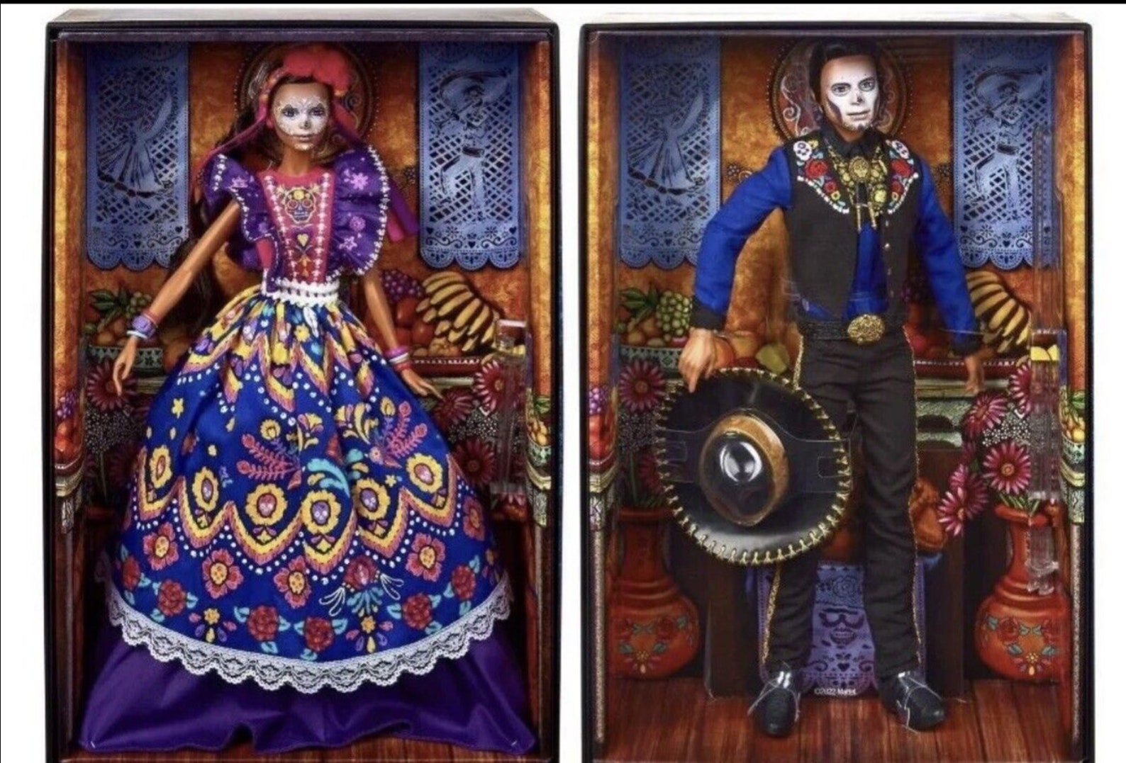 Set of 2 Barbie & Ken Dia De Los Muertos Day of the Dead Doll Etsy