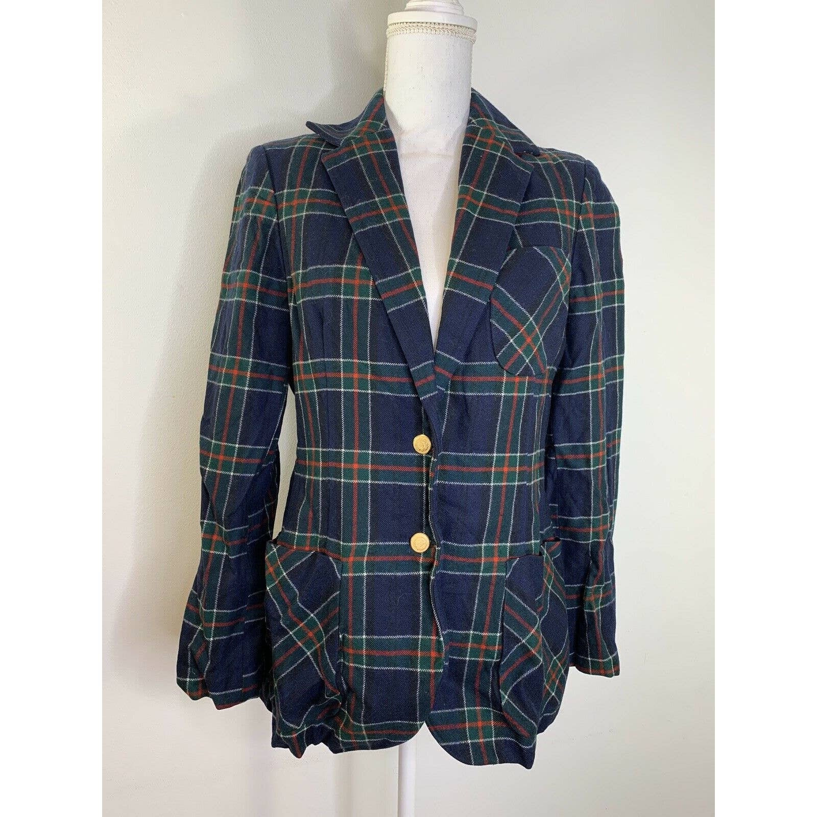 VTG Abercrombie & Fitch Womens Plaid Tweed Wool Jacket/Blazer | Etsy