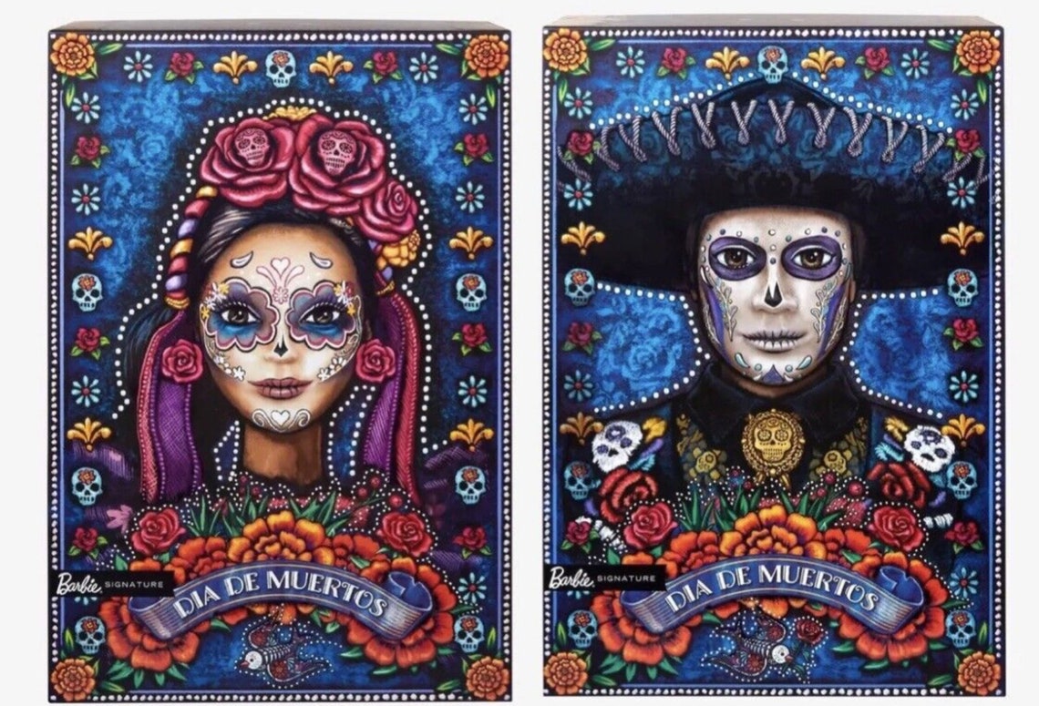 Set of 2 Barbie & Ken Dia De Los Muertos Day of the Dead Doll Etsy