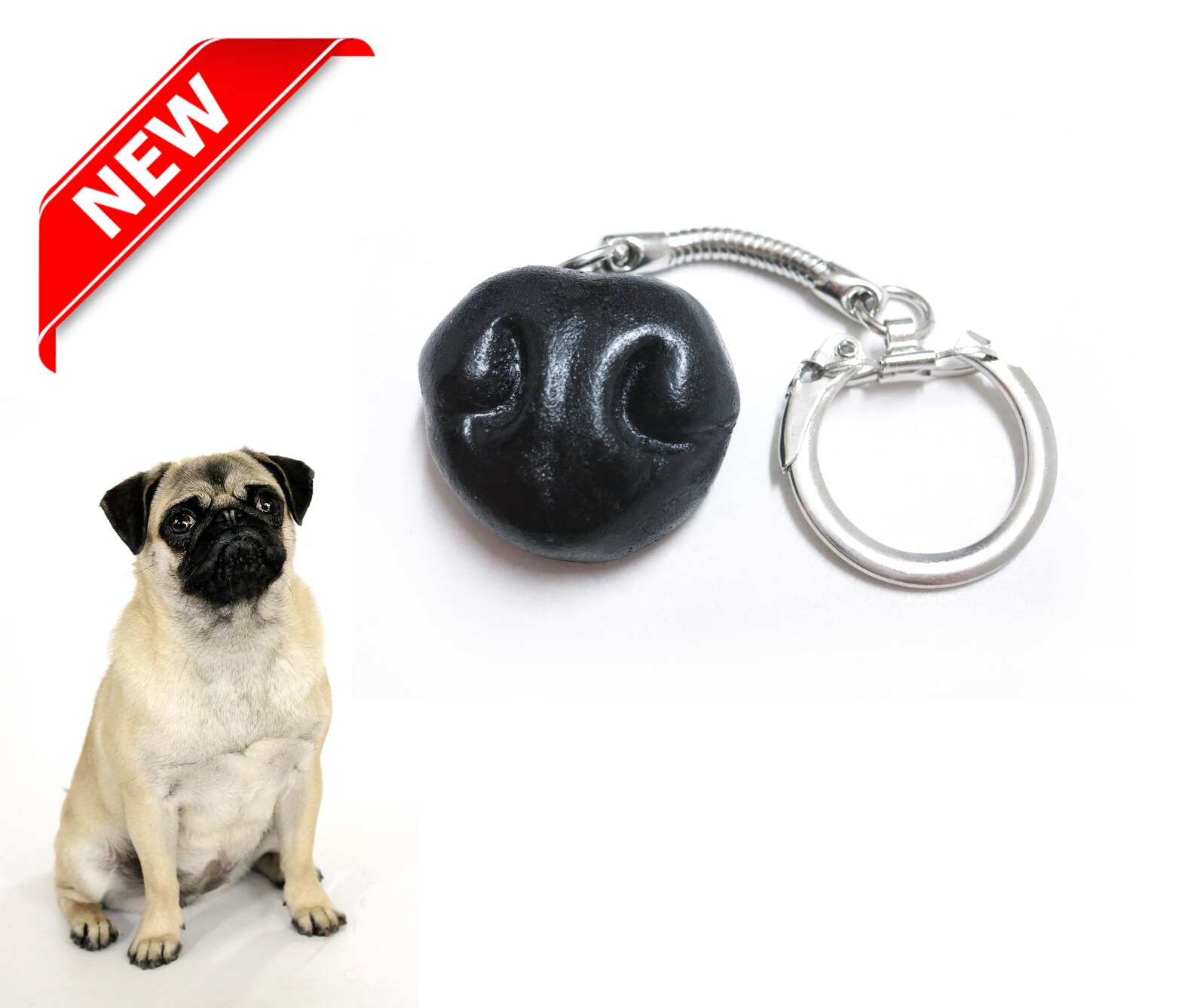 Pug Nose Keychain Pug Gift Dog Lover Gift Dog Charm Animal Etsy
