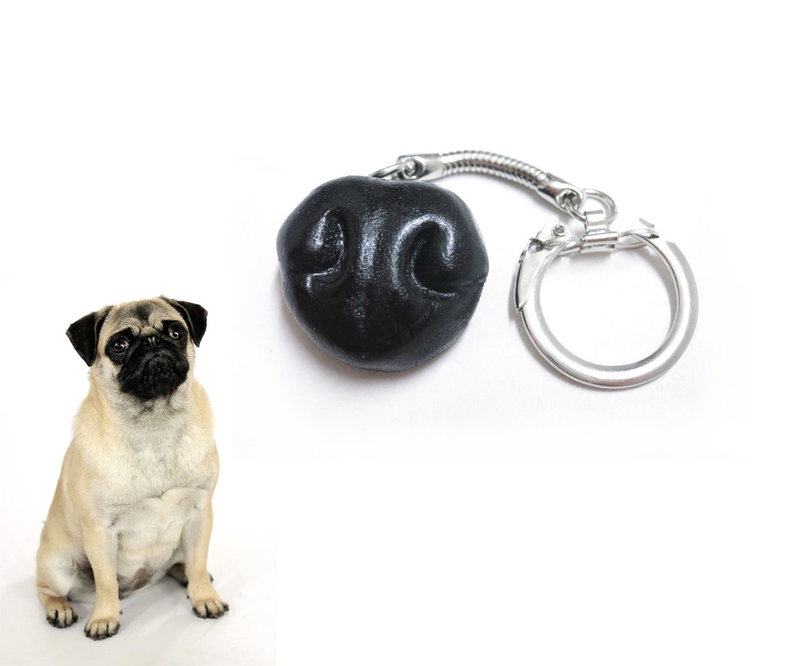 Pug Nose Keychain Pug Gift Dog Lover Gift Dog Charm Animal Etsy