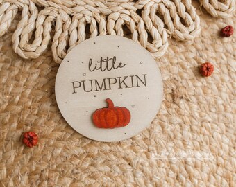 Wooden disc Halloween, orange pumpkin, RTS