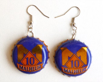 Earrings capsules "Bière d'horreur ! Malheur !"