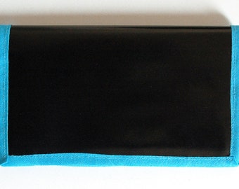 Checkbook holder "bleu et noir"