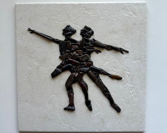 Ballet Dancers. Pebble Mosaics. Pebble Art.