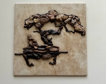 Bonsai Tree. Pebble Mosaics. Pebble Art.