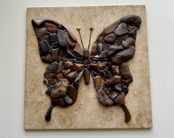 Butterfly. Pebble Mosaics. Pebble Art.