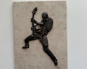 Guitar Rocker. Pebble Mosaics. Pebble Art.