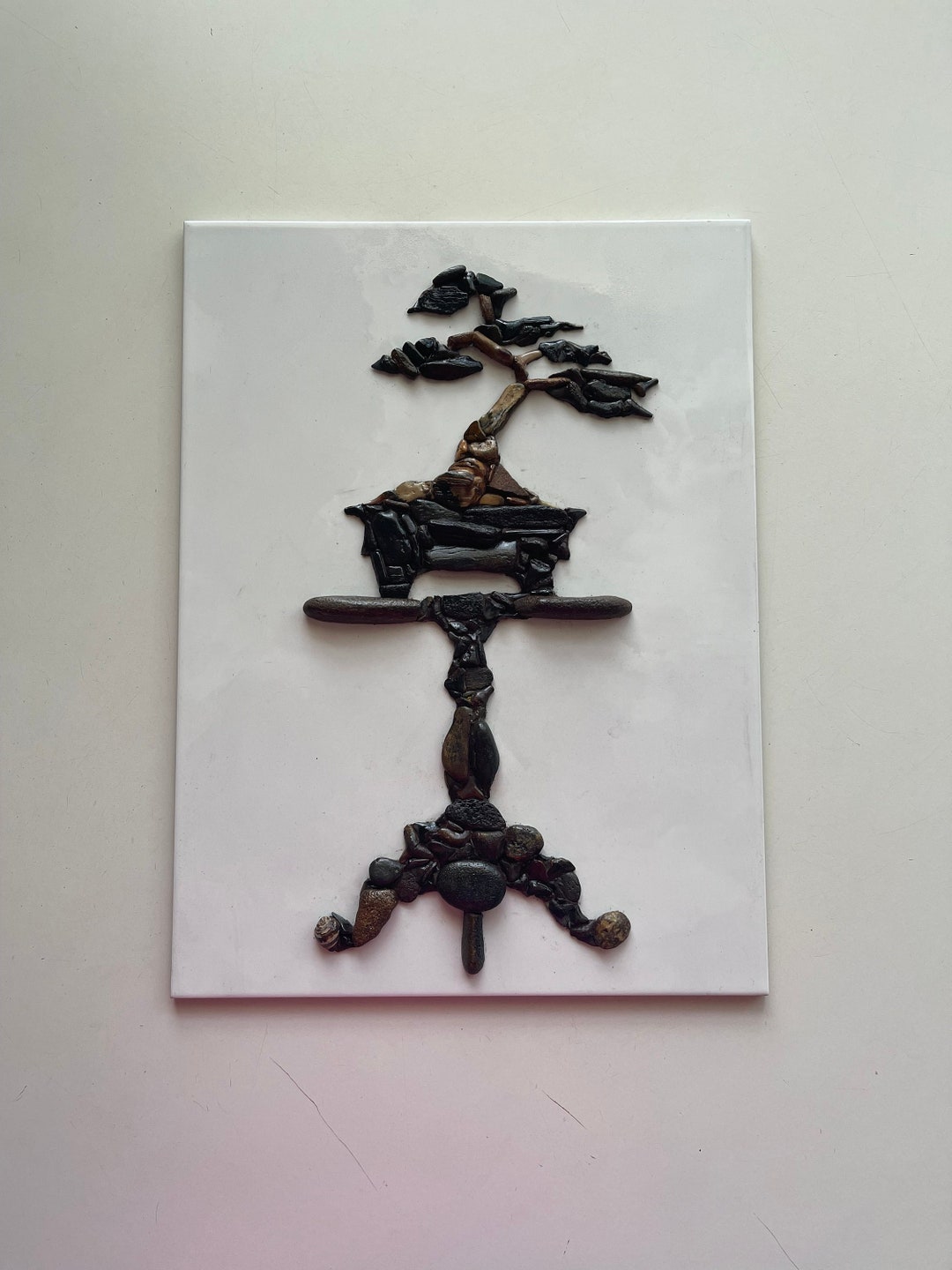 Bonsai Tree. Pebble Mosaics. Pebble Art. Etsy