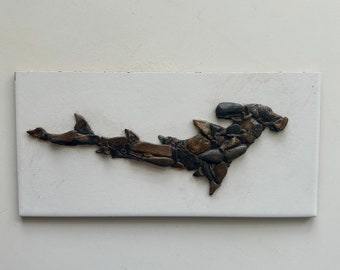 Hammerhead Shark. Pebble Mosaics. Pebble Art.