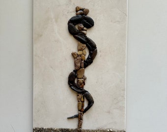 Caduceus. Pebble Mosaics. Pebble Art.