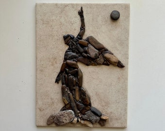 Archangel Gabriel. Pebble Mosaics. Pebble Art.