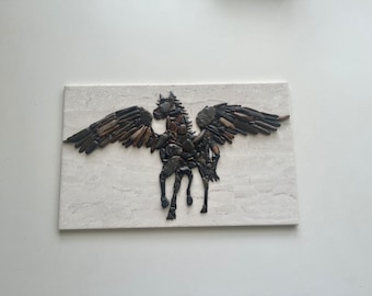 Pegasus. Pebble Mosaics. Pebble Art.
