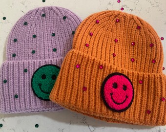 Smiley Face Beanies for Kiddos and Adults