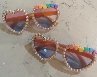 Custom Sparkle Heart Sunglasses for Kiddos