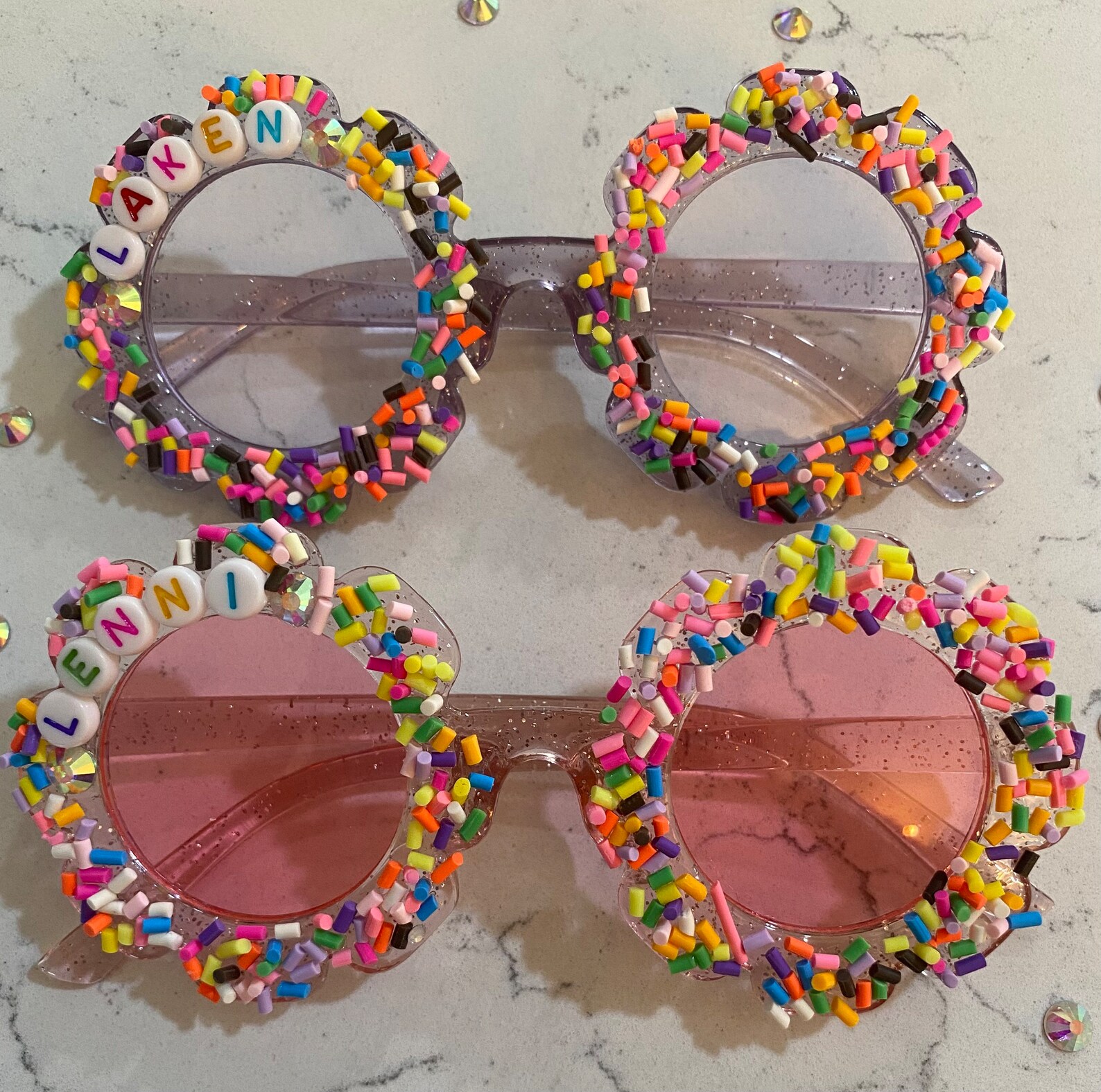 Custom Sparkle Sprinkle Sunglasses for Kiddos Etsy