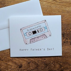 Bonne fête des pères, carte cassette rétro pour papa, mix tape, cadeau de retour amusant, mari cool, hippie, cadeau classique des années 90 pour mélomane