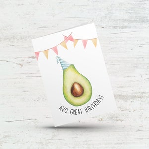 Avo grand anniversaire, Carte d’anniversaire drôle de jeu de mots d’avocat, Cadeau pour un ami végétalien, Carte de vœux non sexiste, Carte alimentaire pour petit ami, Partenaire