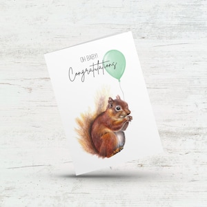 Oh bébé, félicitations, carte de grossesse, carte de baby shower neutre entre les sexes, animal des bois, carte de félicitations pour maman, carte de nouveaux parents, maman et papa