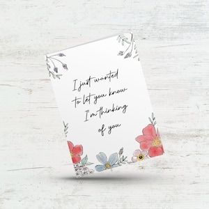 Je voulais juste vous faire savoir que je pense à vous, Carte de soutien, Carte de deuil et de perte, Je suis là pour vous, Carte de sympathie, Carte d'envoi d'amour
