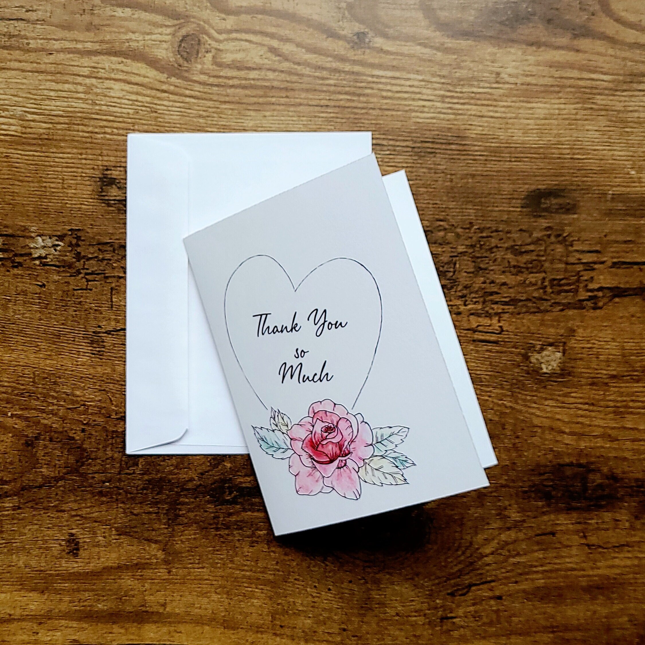 Thank You so Much Card, Wedding Thank You, Thank You Card