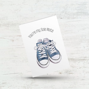 Tu es mon seul compagnon, carte d'anniversaire de chaussures de course bleues, baskets de la Saint-Valentin, carte d'anniversaire pour petite amie, petit ami, mari, partenaire, femme
