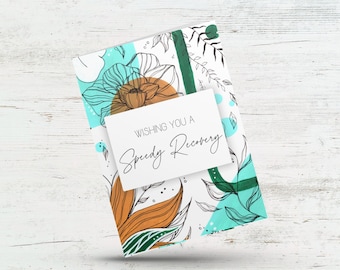 Wishing you a speedy recovery card, Get well soon card, Card for after operation accident trauma, Thinking of you card, Flower get well card