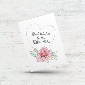 Carte de douche nuptiale, Meilleurs voeux à la future Mme, Carte de fiançailles, Carte pour la future mariée, Carte pour une amie, Carte pour elle, Future épouse fiancé