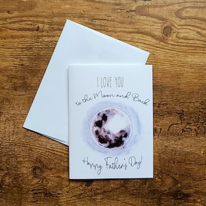 Je t'aime jusqu'à la lune, Carte de fête des pères, Mari ringard, Geek de l'espace, Pour papa et enfants, Fille, fils, À grand-père, Art de la galaxie